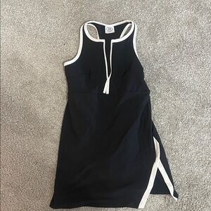 Black and White Sleeveless Tennis Dress